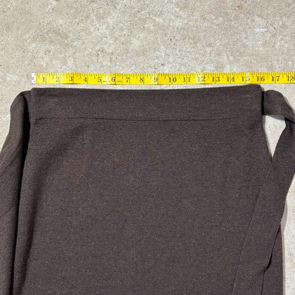 Nice Things Paloma S Skirt Women’s Large Brown Midi Maxi Wool Blend Faux Wrap - Picture 15 of 16